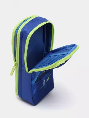 Пенал - футляр для канцтоваров Berlingo "Hot rod" 2 отделения (Арт.- PM09055) Синий/зеленый