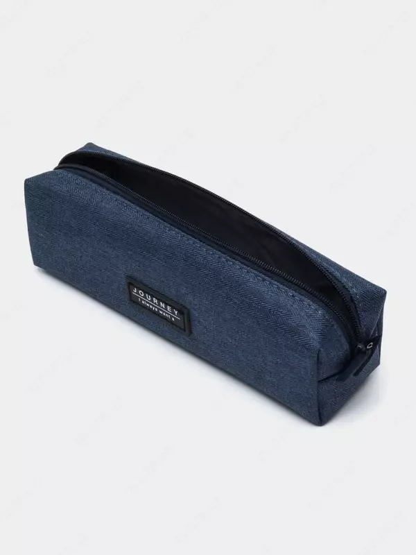 Пенал - футляр для канцтоваров Deli "Journey" 1 отделение (Арт.- 66683) Синий джинс
