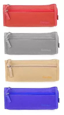 Школьный пенал для канцтоваров Deli "Genius" 2 отделения (Арт.- 86402) Ассорти