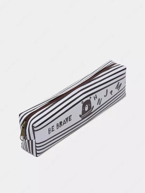 Пенал - футляр для канцтоваров Meshu "Be Brave" 1 отделение (Арт.- MS_42795) Черный/Белый