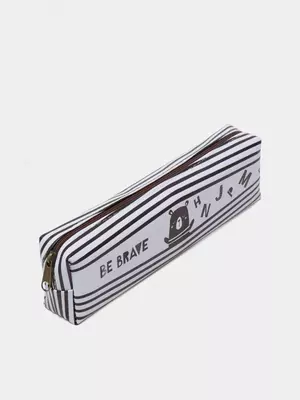 Пенал - футляр для канцтоваров Meshu "Be Brave" 1 отделение (Арт.- MS_42795) Черный/Белый