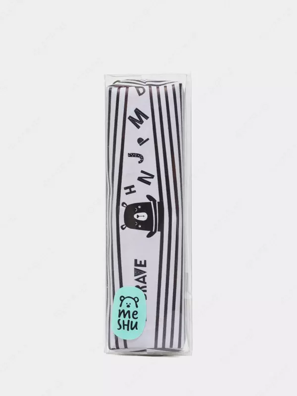 Пенал - футляр для канцтоваров Meshu "Be Brave" 1 отделение (Арт.- MS_42795) Черный/Белый