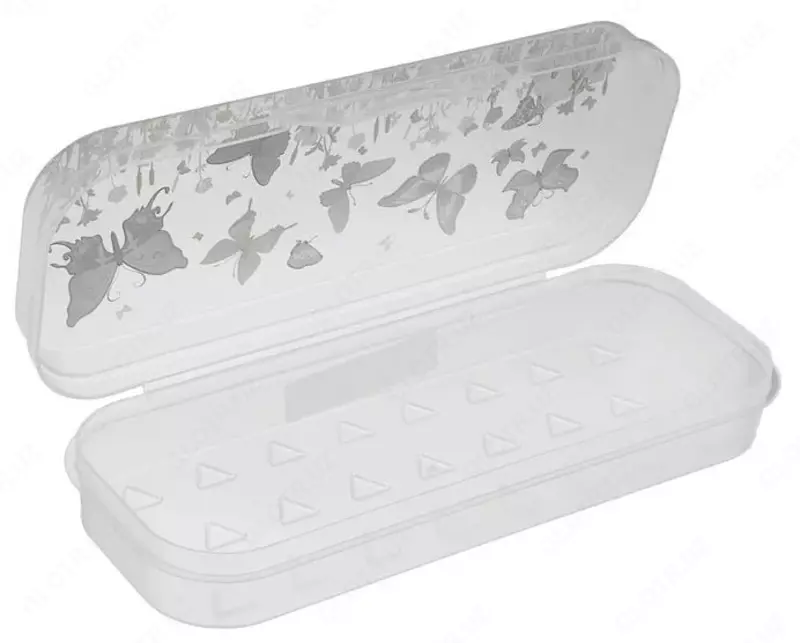 Пенал - футляр Премиум Стамм "Бабочки Primavera" 1 отделение (Арт.- ПН100) Прозрачный