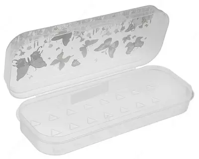 Пенал - футляр Премиум Стамм "Бабочки Primavera" 1 отделение (Арт.- ПН100) Прозрачный