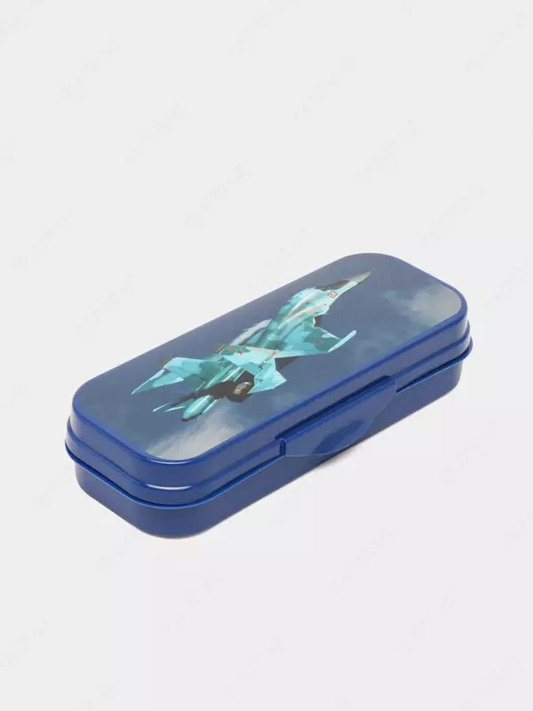 Пенал - футляр Стамм "Самолет" 1 отделение (Арт.- ПН220) Синий