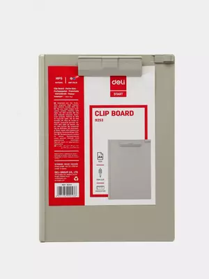 Папка - планшет "Deli" верхний зажим (Арт.- 9253) Коричневая