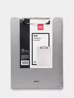 Металлическая Папка - планшет "Deli" верхний зажим (Арт.- 64504) Серая