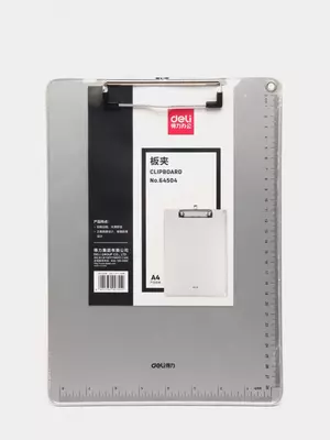 Metall papka - planshet "Deli" ustki qisqich (Art.- 64504) Kulrang