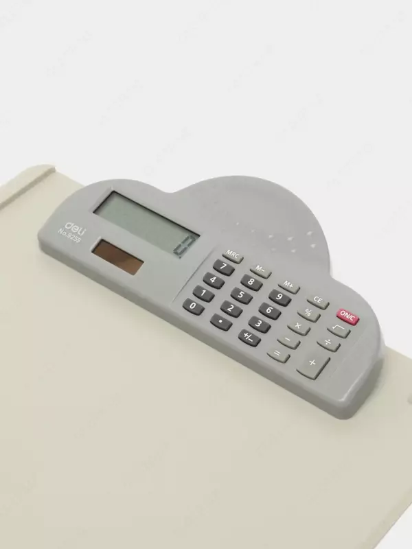 Папка - планшет "Deli" верхний зажим-калькулятор (Арт.- 9259) Бежевая