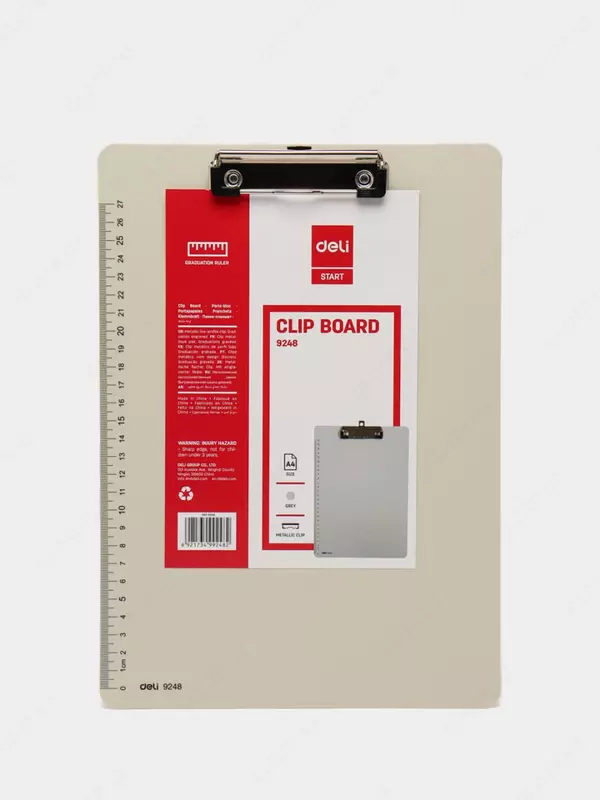 Папка - планшет "Deli" верхний зажим, шкала (Арт.- 9248) Бежевая