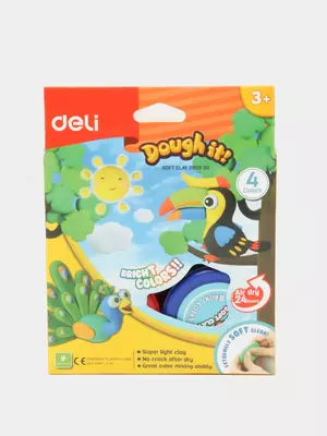 Художественный пластилин "Deli Ultra Soft Clay" 4 шт. (Арт. - 85000-ED)