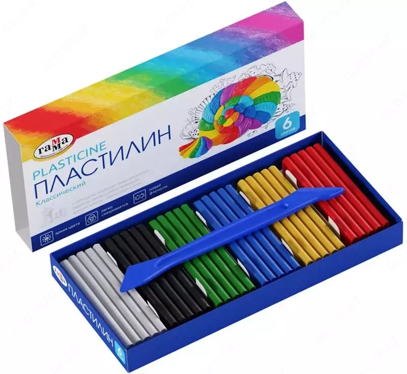 Художественный пластилин Гамма "Классический" 6 шт. (Арт. - 281030)