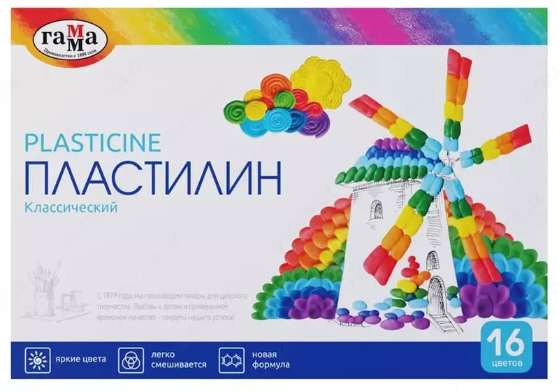 Художественный пластилин Гамма "Классический" 16 шт. (Арт. - 281034)
