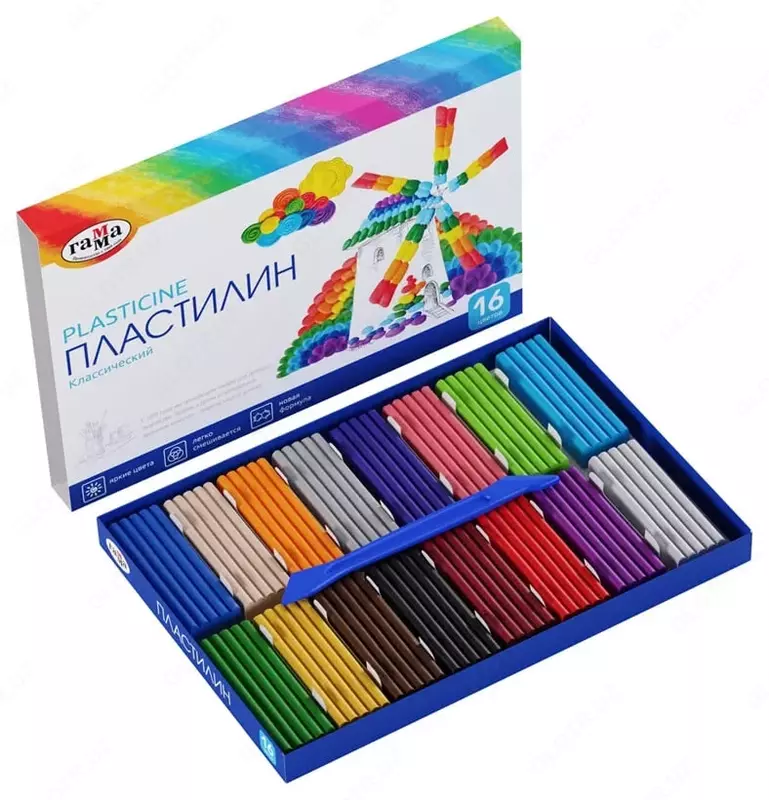 Художественный пластилин Гамма "Классический" 16 шт. (Арт. - 281034)