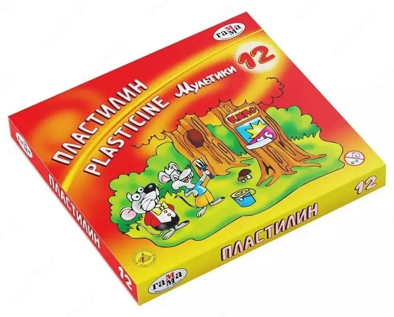 Художественный пластилин Гамма "Мультики" 12 шт. (Арт. - 280018)