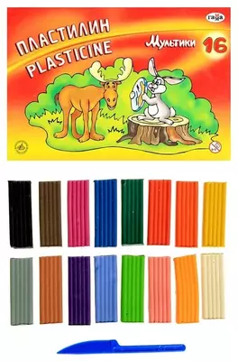 Художественный пластилин Гамма "Мультики" 16 шт. (Арт. - 280027)