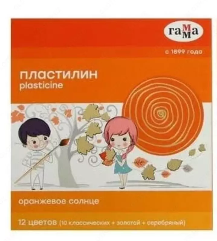 Художественный пластилин Гамма "Оранжевое солнце" 12 шт. (Арт. - 130520206)