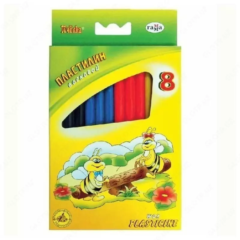 Художественный восковой пластилин Гамма "Пчелка" 8 шт. (Арт. - 280038Н)