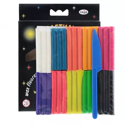 Художественный восковой пластилин Гамма "Флюрики" флуоресцентный 10 шт. (Арт. - 280036Н)