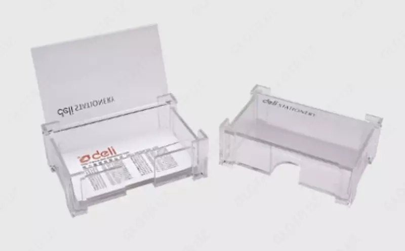 Подставка для визиток "Deli" пластиковый (Арт. - 7621) Прозрачный