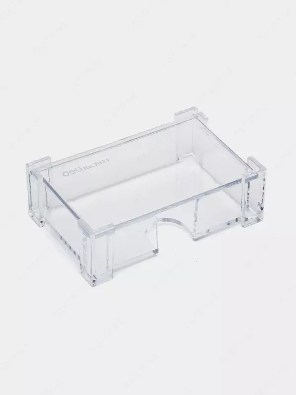 Подставка для визиток "Deli" пластиковый (Арт. - 7621) Прозрачный