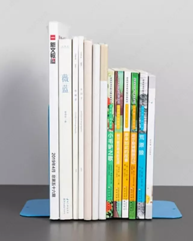 Подставка для книг "Deli" металлическая, 2 шт (Арт. - 9261) Голубая