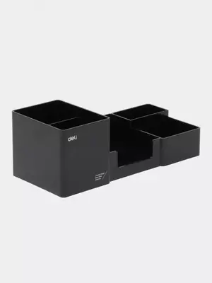 Подставка для письменных принадлежностей "Deli" пластиковая (Арт. - 00220-EZ) Черная