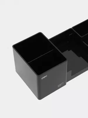 Подставка для письменных принадлежностей "Deli" пластиковая (Арт. - 00220-EZ) Черная