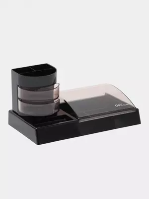 Yozuv asboblari uchun stend "Deli" plastmassa (Art. - 903) Qora