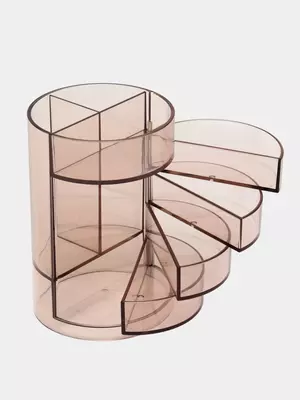 Подставка для письменных принадлежностей "Deli" пластиковая (Арт. - 906) Коричневая