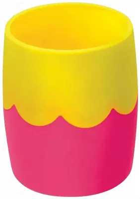Подставка - стакан для ручек и карандашей "Стамм" (Арт. - СН502) Розовый/Желтый