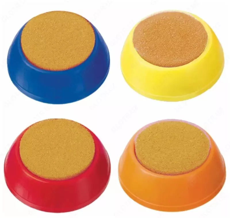 Канцелярская губка для смачивания пальцев "Стамм" круглая (Арт. - УП02) Ассорти