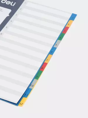 Plastik rang ajratgich "Deli" 1-12 kol. (- 5725-modda) Turli xil