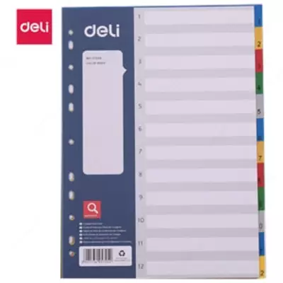 Plastik rang ajratgich  Plastik rang ajratgich "Deli" 1-12 kol. (Ref. - 5725A) Turli xil