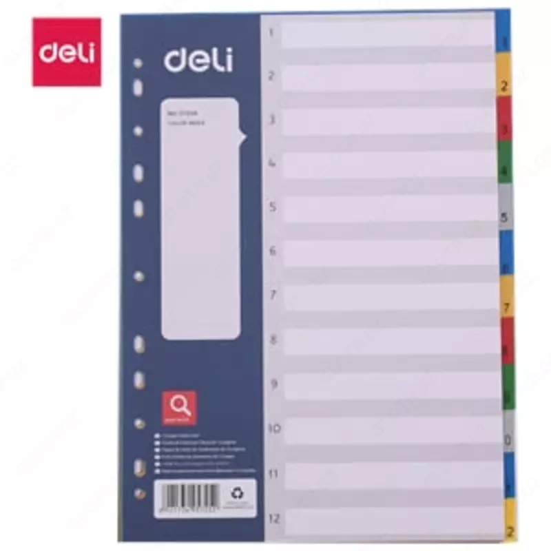 Plastik rang ajratgich "Deli" 1-12 kol. (Ref. - 5725A) Turli xil