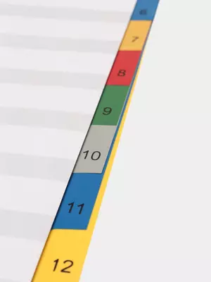 Plastik rang ajratgich "Deli" 1-12 kol. (Ref. - 5725A) Turli xil