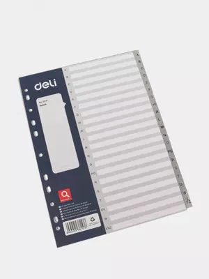 Plastik harflarni ajratuvchi "Deli" A-Z (Art. - 38157) Kulrang