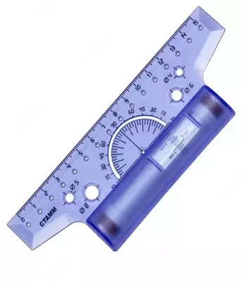 Рейсшина 15 см "Стамм" пластиковый ролик (Арт. - ЛР01) Ассорти