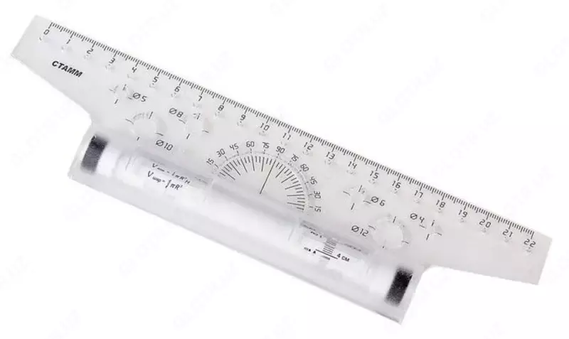 T-kvadrat 22 sm "Stamm" metall rolik (Art. - LR15) Turli xil