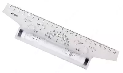 Рейсшина 22 см "Стамм" металлический ролик (Арт. - ЛР15) Ассорти