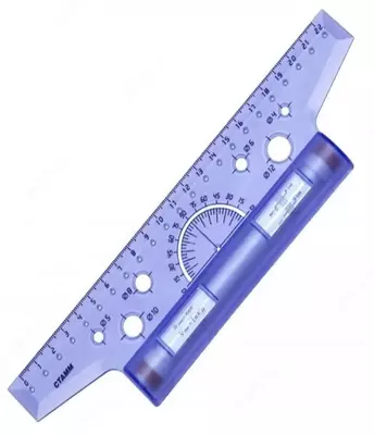 Рейсшина 22 см "Стамм" металлический ролик (Арт. - ЛР15) Ассорти