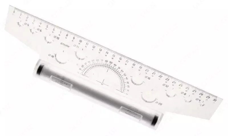 Рейсшина 30 см "Стамм" пластиковый ролик (Арт. - ЛР20) Ассорти