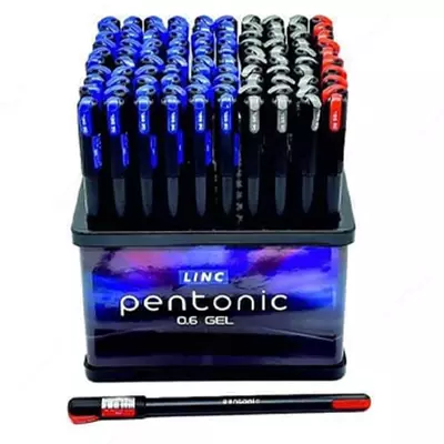 Гелевая ручка "Linc Pentonic" 0.6 мм, красная (Арт.- 856rd-disp10-100)