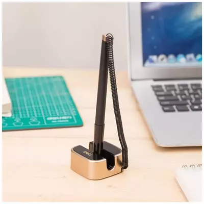 Ручка гелевая одноразовая на подставке "Deli" 0.7 мм, синяя (Арт.- 6797)