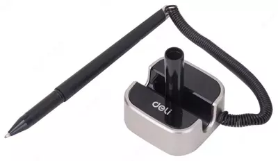 Ручка гелевая одноразовая на подставке "Deli" 0.7 мм, черная (Арт.- 6797)