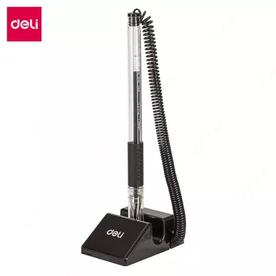 Ручка шариковая на подставке "Deli" 0.5 мм, черная (Арт.- 6791)