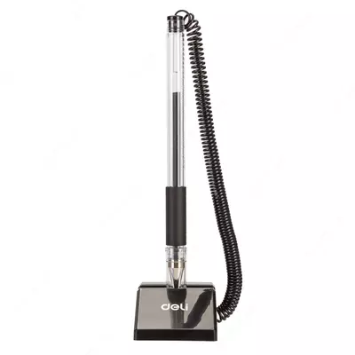 Ручка шариковая на подставке "Deli" 0.5 мм, черная (Арт.- 6791)