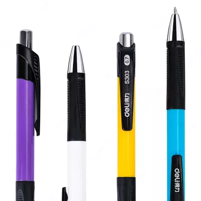 Шариковая автоматическая ручка "Deli" 0.7 мм, синяя (Арт.- 303S) Ассорти