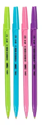 Шариковая ручка "Deli Think" 0.7 мм, синяя (Арт.- Q1-C) Ассорти