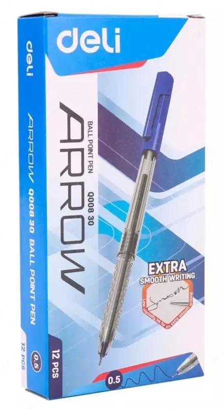 Шариковая ручка "Deli Arrow" 0.5 мм, синяя (Арт.- 00830-WQ)
